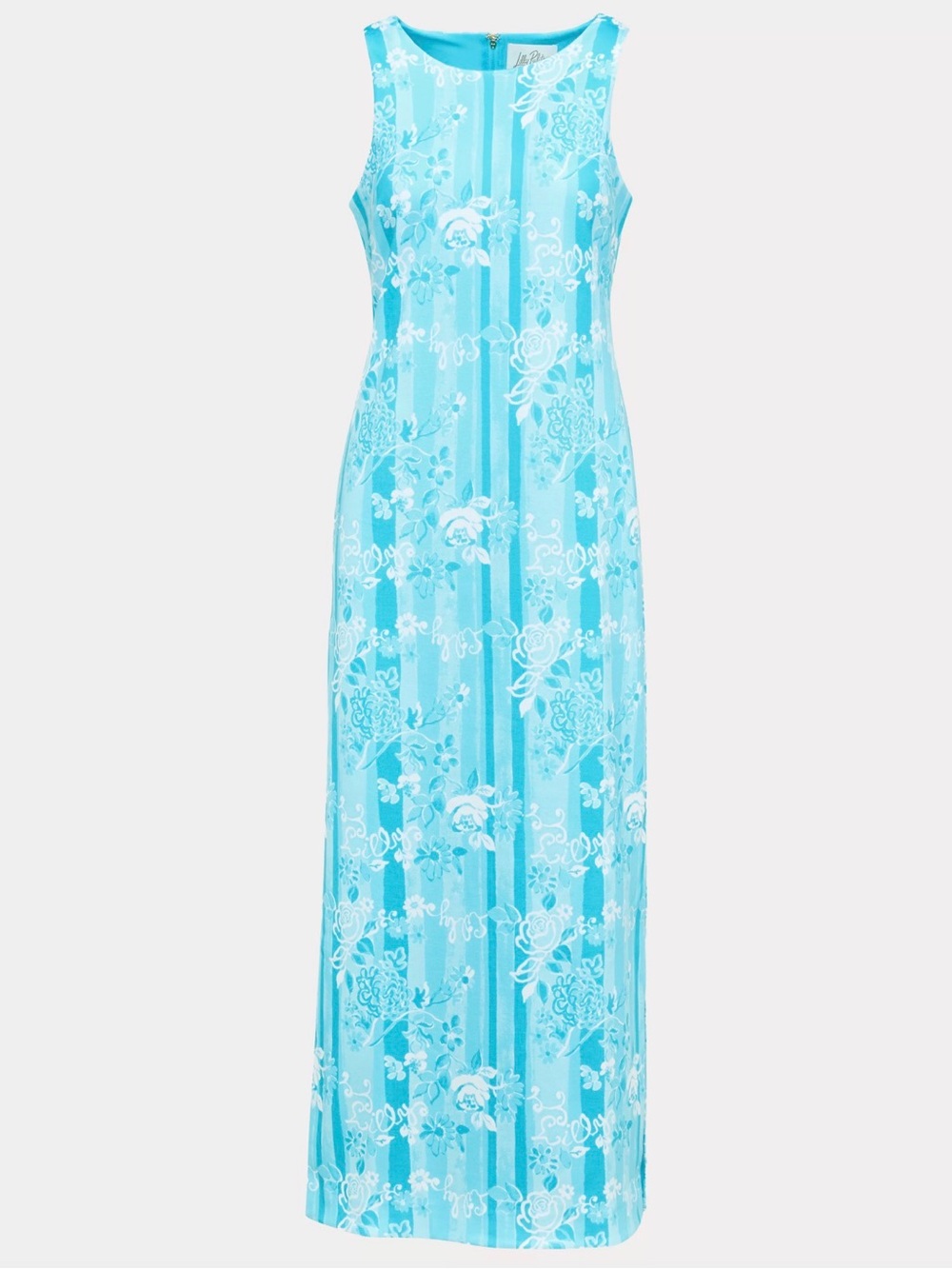 NWT Lilly Pulitzer XL MELODIE MAXI DRESS in “Capri Blue Rosey’s Petals” sz XL
